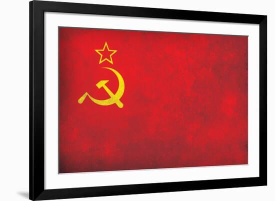 Soviet Flag Distressed-null-Framed Art Print