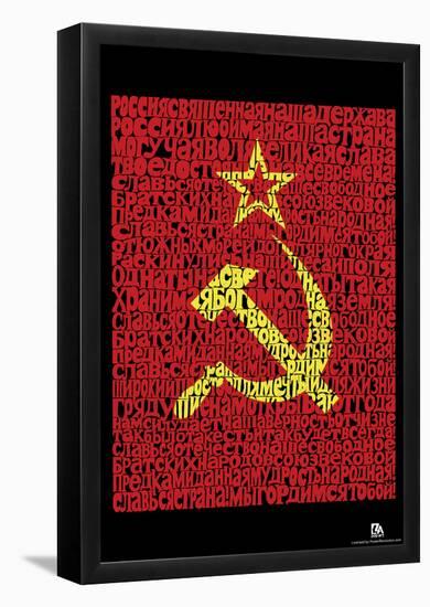 Soviet Flag Text Poster-null-Framed Poster
