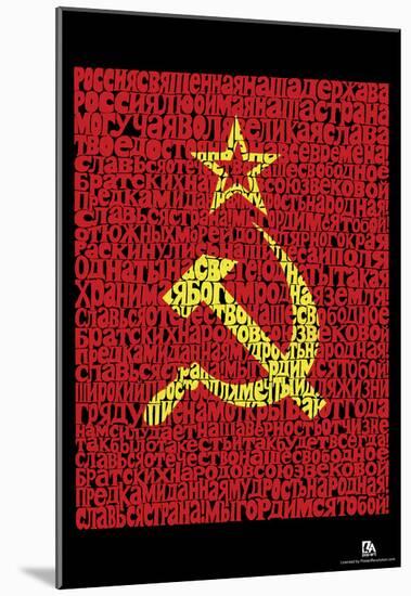 Soviet Flag Text Poster-null-Mounted Poster