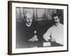 Soviet Leader Josef Stalin with French Writer Romain Rolland, Moscow, USSR, 28 June 1935-null-Framed Giclee Print