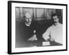 Soviet Leader Josef Stalin with French Writer Romain Rolland, Moscow, USSR, 28 June 1935-null-Framed Giclee Print