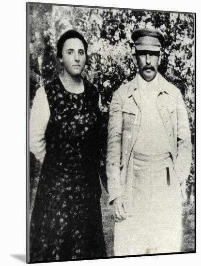Soviet Leader Josef Stalin with His Second Wife Nadezhda Alliluyeva, Late 1920S-null-Mounted Giclee Print