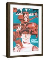 Soviet Mechanisation of Agriculture Poster-null-Framed Giclee Print