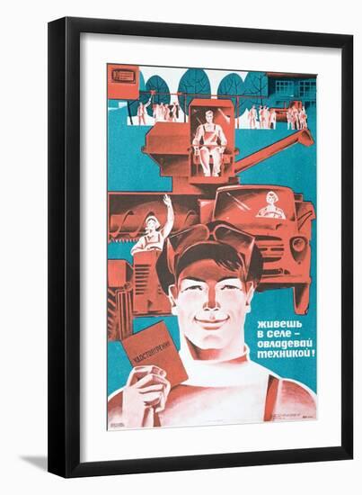 Soviet Mechanisation of Agriculture Poster-null-Framed Giclee Print