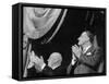 Soviet Nikita S. Khrushchev and Gamal Abdul Nasser Attending Bolshoi Ballet Performance-null-Framed Stretched Canvas