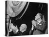 Soviet Nikita S. Khrushchev and Gamal Abdul Nasser Attending Bolshoi Ballet Performance-null-Stretched Canvas