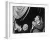 Soviet Nikita S. Khrushchev and Gamal Abdul Nasser Attending Bolshoi Ballet Performance-null-Framed Photographic Print