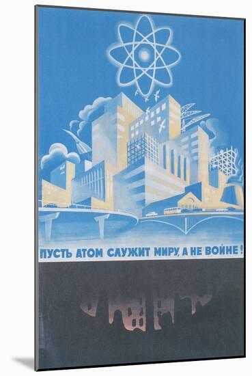 Soviet Nuclear Power Poster-null-Mounted Art Print