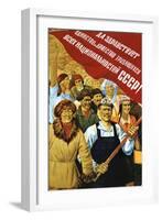 Soviet Political Poster, 1934-null-Framed Giclee Print