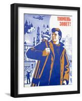 Soviet Portrait of a Surveyor in the Oil Exploration Industry-null-Framed Giclee Print