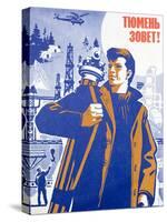 Soviet Portrait of a Surveyor in the Oil Exploration Industry-null-Stretched Canvas
