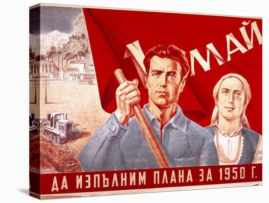 Soviet Poster Commemorating May Day, 1950-A Bearob-Stretched Canvas