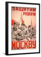 Soviet Poster Exhorting the Defence of Moscow by All its Citizens, 1940S-null-Framed Giclee Print