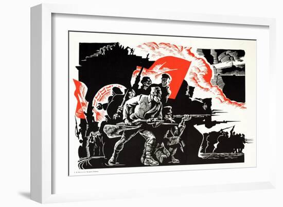 Soviet Poster Marking 60th Anniversary of October Revolution-null-Framed Giclee Print