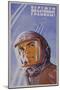 Soviet Poster with Pilot Wearing Helmet-null-Mounted Premium Giclee Print