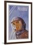 Soviet Poster with Pilot Wearing Helmet-null-Framed Giclee Print