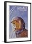 Soviet Poster with Pilot Wearing Helmet-null-Framed Giclee Print