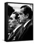 Soviet Premier Leonid Brezhnev and US President Richard Nixon at White House, Washington DC, 1973-null-Framed Stretched Canvas