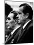 Soviet Premier Leonid Brezhnev and US President Richard Nixon at White House, Washington DC, 1973-null-Mounted Photo