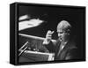 Soviet Prime Minister Nikita S. Khrushchev Speaking at the Un General Assembly-null-Framed Stretched Canvas
