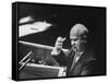 Soviet Prime Minister Nikita S. Khrushchev Speaking at the Un General Assembly-null-Framed Stretched Canvas