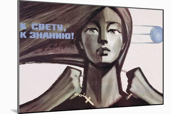 Soviet Propaganda Poster for Science over Religion, 1967-null-Mounted Premium Giclee Print