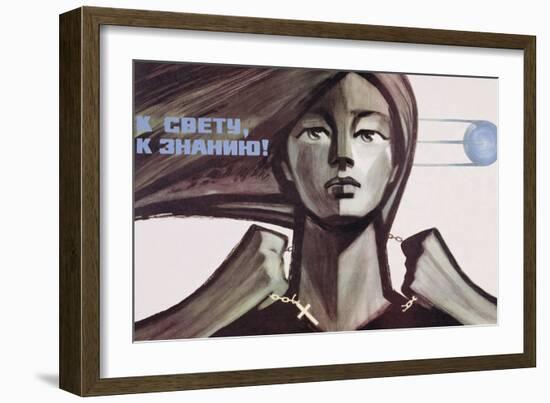 Soviet Propaganda Poster for Science over Religion, 1967-null-Framed Giclee Print