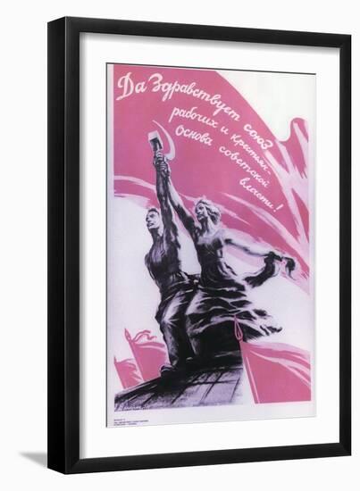 Soviet Propaganda Poster-null-Framed Giclee Print