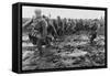 Soviet (Russian) Soldiers Marching Through a Muddy Field Near Odessa, Ca. 1944-Georgi Zelma-Framed Stretched Canvas