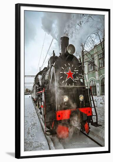 Soviet Steam Locomotive II-null-Framed Premium Giclee Print