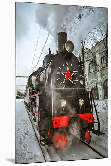 Soviet Steam Locomotive II-null-Mounted Premium Giclee Print