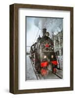 Soviet Steam Locomotive II-null-Framed Art Print