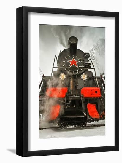Soviet Steam Locomotive III-null-Framed Art Print