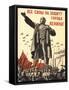 Soviet World War 2 Poster, 1941, 'All Forces to the Defense of the City of Lenin!'-null-Framed Stretched Canvas