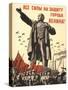 Soviet World War 2 Poster, 1941, 'All Forces to the Defense of the City of Lenin!'-null-Stretched Canvas