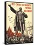 Soviet World War 2 Poster, 1941, 'All Forces to the Defense of the City of Lenin!'-null-Framed Stretched Canvas