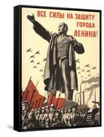 Soviet World War 2 Poster, 1941, 'All Forces to the Defense of the City of Lenin!'-null-Framed Stretched Canvas