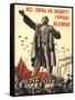 Soviet World War 2 Poster, 1941, 'All Forces to the Defense of the City of Lenin!'-null-Framed Stretched Canvas