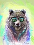 Colorful Bear Illustration. Bright Poster-Sovka-Stretched Canvas