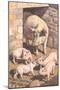 Sow and Piglets-null-Mounted Art Print