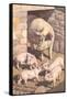 Sow and Piglets-null-Framed Stretched Canvas