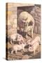 Sow and Piglets-null-Stretched Canvas