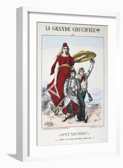 Soyez Les Freres!, Allegory of Republican France, 1871-E Courtaux-Framed Giclee Print