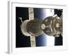 Soyuz Spacecraft Backdropped by Earth-null-Framed Photographic Print