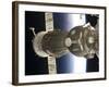Soyuz Spacecraft Backdropped by Earth-null-Framed Photographic Print