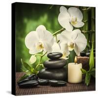 Spa Concept with Zen Basalt Stones and Orchid-scorpp-Stretched Canvas