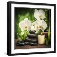 Spa Concept with Zen Basalt Stones and Orchid-scorpp-Framed Premium Photographic Print