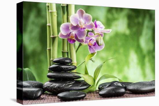 Spa Concept with Zen Basalt Stones ,Orchid and Bamboo-scorpp-Stretched Canvas