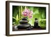 Spa Concept Zen Basalt Stones ,Orchid and Candle-scorpp-Framed Photographic Print