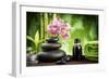 Spa Concept Zen Basalt Stones ,Orchid and Candle-scorpp-Framed Photographic Print